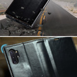 CASEME flip case for Samsung Galaxy Note 10 Plus, Waxy Textublack, black