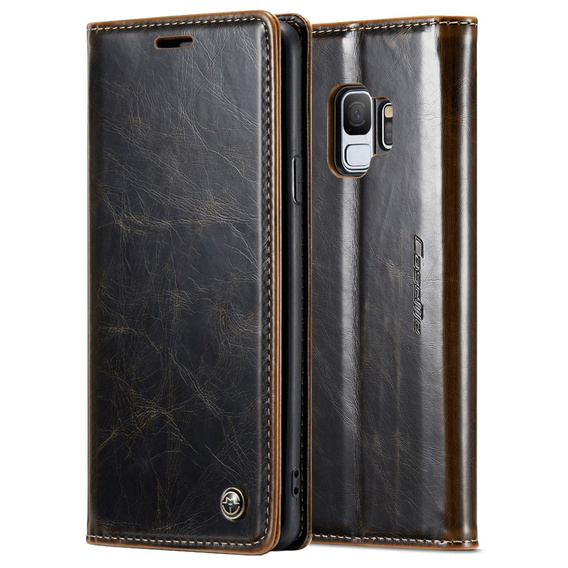CASEME flip case for Samsung Galaxy S9, Waxy Textucoffee, coffee