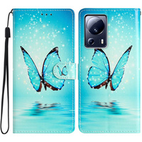 Flip case for Xiaomi 13 Lite, Wallet, butterfly, blue