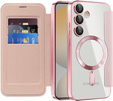 Flip case for Samsung Galaxy S25 FE, RFID Wallet MagSafe CamShield, pink