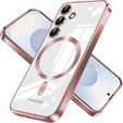 Case for Samsung Galaxy S25, Electro MagSafe, pink rose gold + Screen Glass