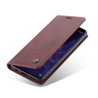 CASEME case for Samsung Galaxy S9, Leather Wallet Case, maroon