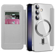 Flip case for Samsung Galaxy S24, RFID Wallet MagSafe CamShield, silver