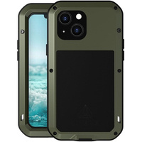 Love Mei Case for iPhone 13 mini, armored with glass, green / black