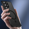 Case for Samsung Galaxy S25 Ultra, for MagSafe, ERBORD Matt Case, black + Screen Glass