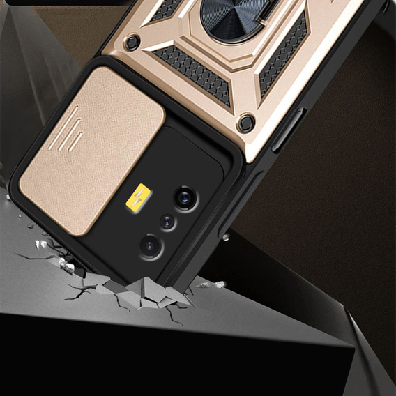 Case for Xiaomi Poco F4 GT, CamShield Slide, gold