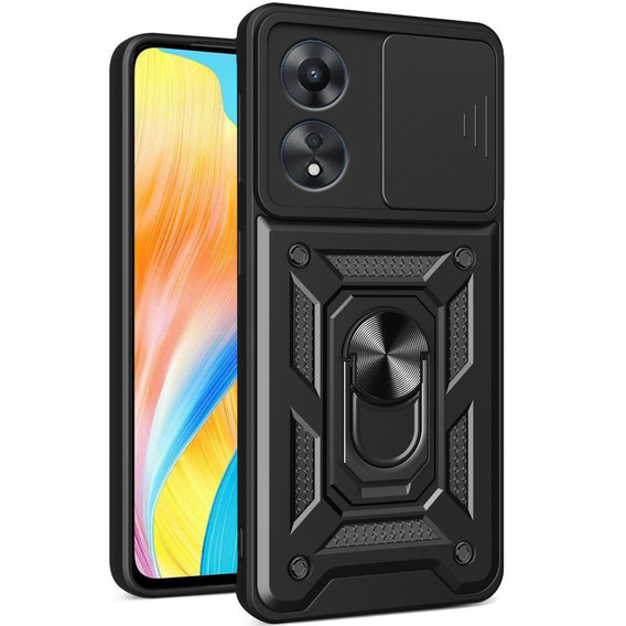 Case for Oppo A98 5G, CamShield Slide, black