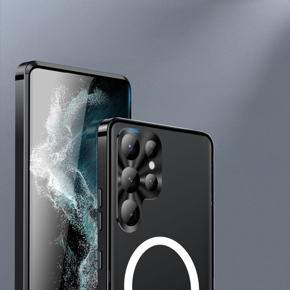 Camera Protection Case for Samsung Galaxy S23 Ultra, CamShield MagSafe, transparent / black