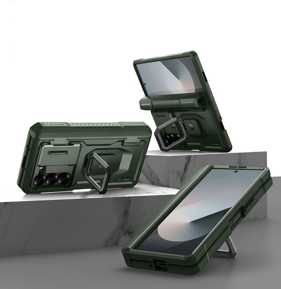 Armored case for Samsung Galaxy Z Fold 6 5G, Dexnor Full Body S-Pen Slot, green
