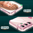 Case for Samsung Galaxy S25 FE, Electro heart, pink rose gold