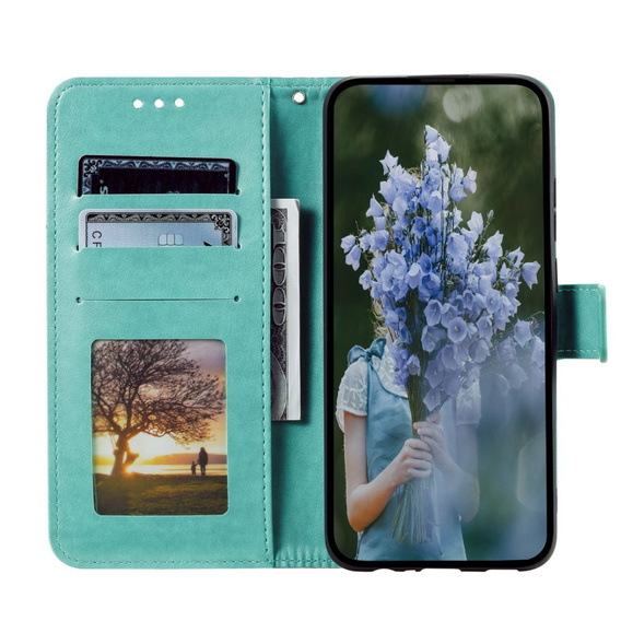 Flip case for Oppo A17, Mandala, green