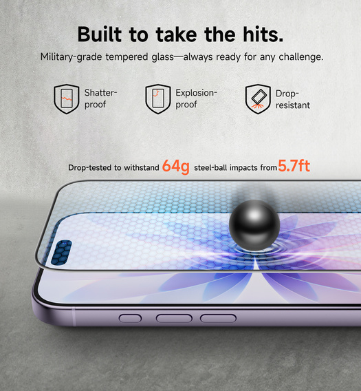 2x SURITCH tempered glass for iPhone 17/16 Pro