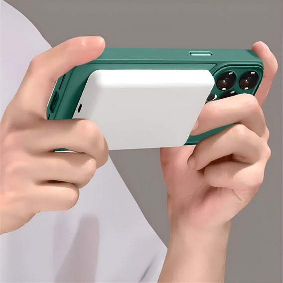Case for iPhone 16 Plus, for MagSafe, ERBORD Matt Case, green + Screen Glass