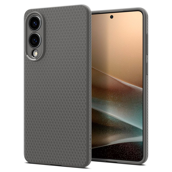 Spigen case for Samsung Galaxy S25, Liquid Air, black + 9H Tempered Glass