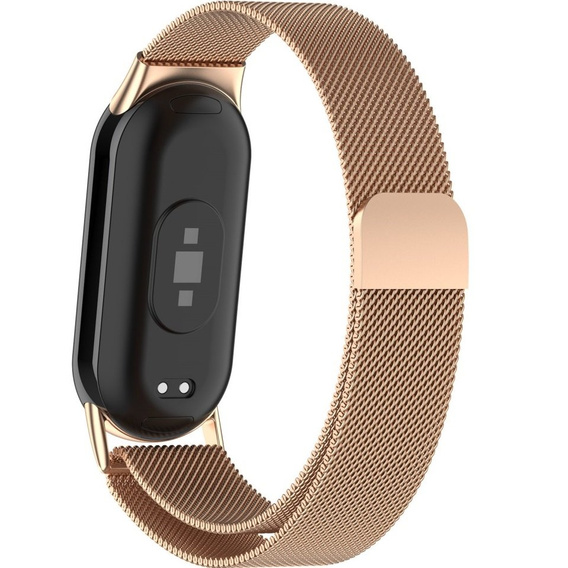 Milanese Bracelet Strap with Case for Xiaomi Smart Band 10 / 9 / 8, rose gold