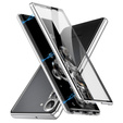 Case for Samsung Galaxy S23 Plus, Magnetic Dual Glass, silver