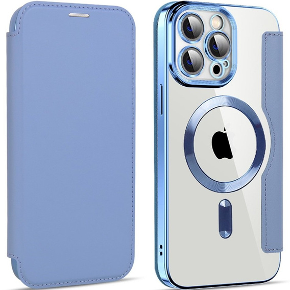 Flip case for iPhone 14 Pro Max, RFID Wallet MagSafe CamShield, blue
