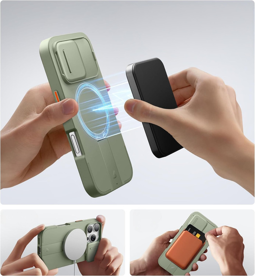 Case for iPhone 16 Pro, Suritch Shockproof, for MagSafe, green