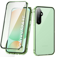 Case for Samsung Galaxy S24 FE, Magnetic Dual Glass, green
