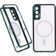 Magnetic Dual Glass MagSafe case for Samsung Galaxy S22 Plus, green