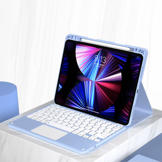 Case + keyboard iPad Air 10.9 4 2020 / 5 2022, Touchpad, blue