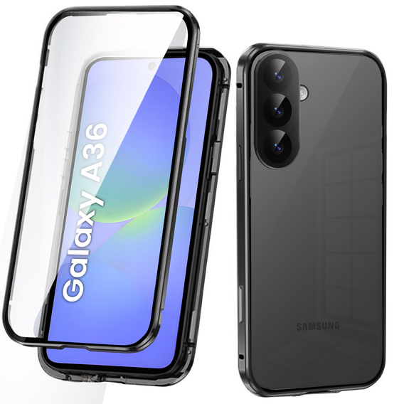 Case for Samsung Galaxy A36, Magnetic Dual Glass, black