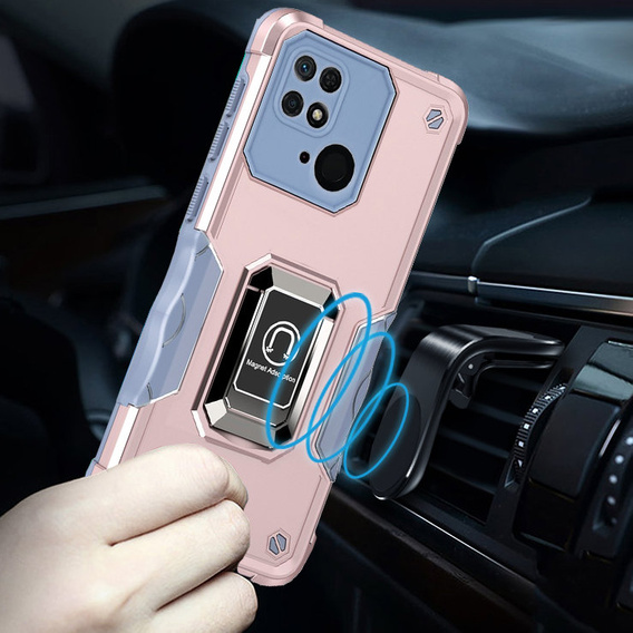 Case for Xiaomi Redmi 10C, Dual-Layer Armor, pink rose gold