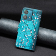 Flip case for Motorola Edge 40 Neo, Wallet, sakura, blue