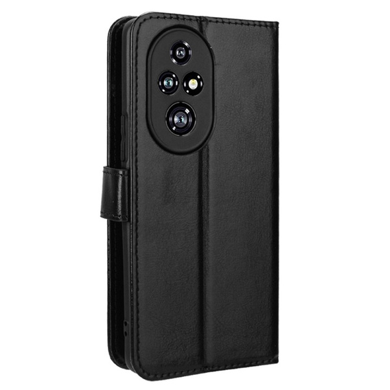 Flip case for Honor 200 Pro 5G, Crazy Horse Wallet, black