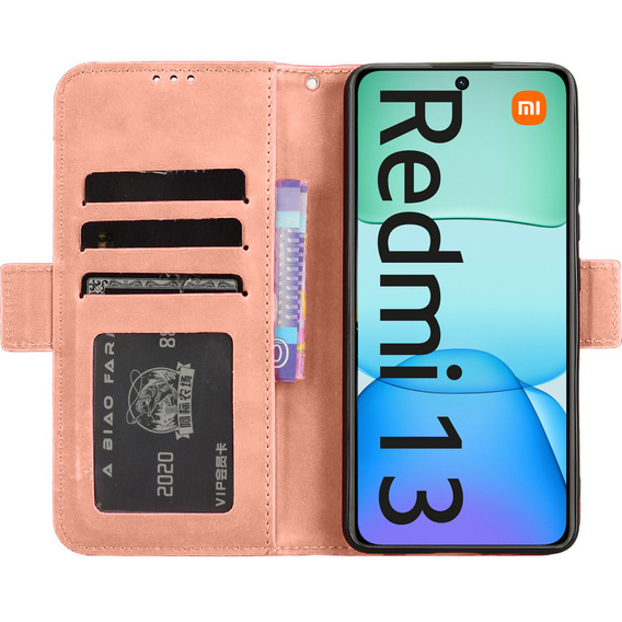 Flip case for Xiaomi Redmi 13, Card Slot, pink