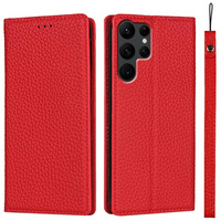 Leather case for Samsung Galaxy S22 Ultra, ERBORD Grain Leather, red