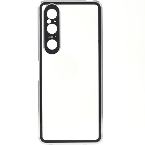 Case for Sony Xperia 1 V, Magnetic Dual Glass, silver