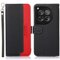 Flip case for OnePlus 12 5G, KHAZNEH RFID, black / red