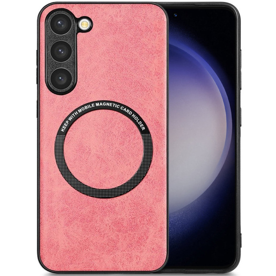 Case for Samsung Galaxy S23, Leather Hybrid MagSafe, pink