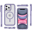 Case with frame for iPhone 12/12 Pro, for MagSafe, transparent / purple