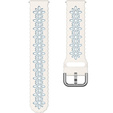 Universal 20mm Soft Hollowed-out Silicone Strap, white/blue