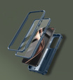 Armored case for Samsung Galaxy S25, Dexnor Full Body (Two Frames), dark blue