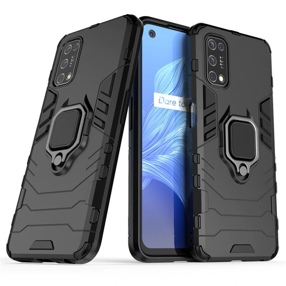 Case for Realme 7 5G, Kickstand Ring, black