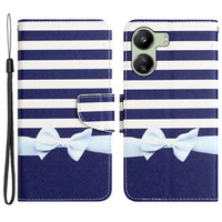 Flip case for Xiaomi Redmi 13C / Poco C65, Wallet, Bowknot, blue