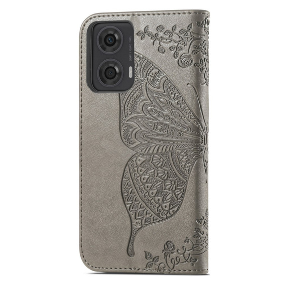 Flip case for Motorola Moto G24 / G24 Power / G04, Butterfly, grey