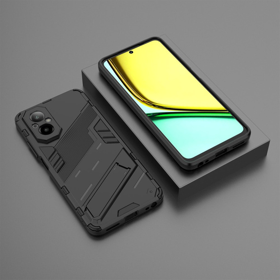 Case for Realme C67, Military kickstand, black