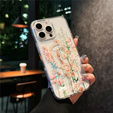Magnetic case with floral laser pattern for iPhone 16 Pro