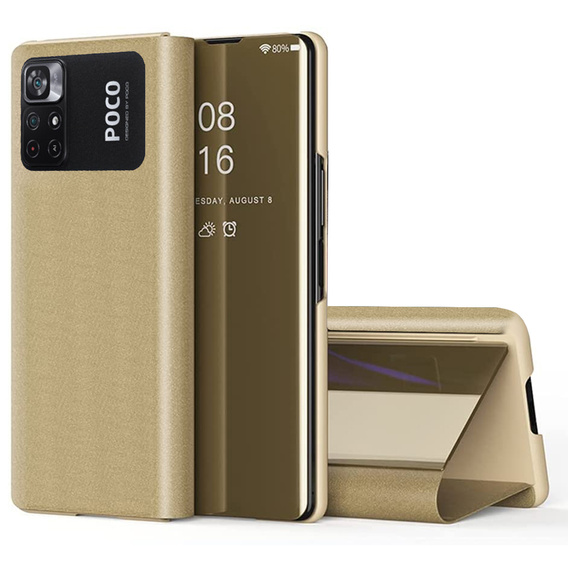Case for Xiaomi Poco M4 Pro 4G, Clear View, gold