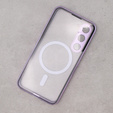 Magnetic Dual Glass MagSafe case for Samsung Galaxy S23+ Plus, purple