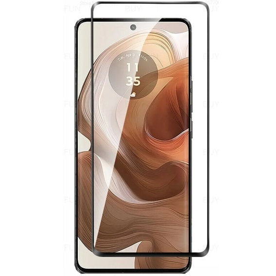 3D Tempered Glass for Motorola Edge 50 Ultra, black frame