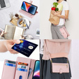 Flip case for iPhone 14, Wallet Zipper Pocket, pink