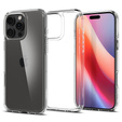 Spigen case for iPhone 16 Pro, Ultra Hybrid, transparent + 9H Tempered Glass