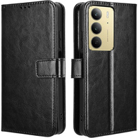 Flip case for Realme 14X / Realme C75, Crazy Horse Wallet, black