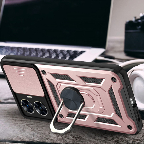 Case for Realme C55, CamShield Slide, pink rose gold
