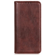 Case for Motorola Moto G24 / G24 Power / G04, Wallet Litchi Leather, brown